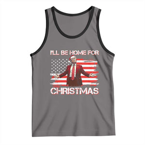 Christmas Trump Tank Top Ill Be Home For Xmas Retro American Flag TS02 Deep Heather Black Print Your Wear