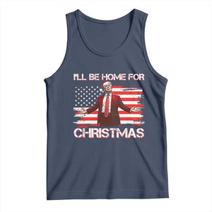 Christmas Trump Tank Top Ill Be Home For Xmas Retro American Flag TS02 Navy Print Your Wear