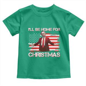 Christmas Trump Toddler T Shirt Ill Be Home For Xmas Retro American Flag TS02 Irish Green Print Your Wear