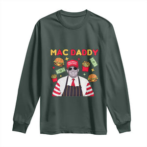 Funny Donald Trump 2024 Long Sleeve Shirt Mac Daddy America Fast Food TS02 Dark Forest Green Print Your Wear