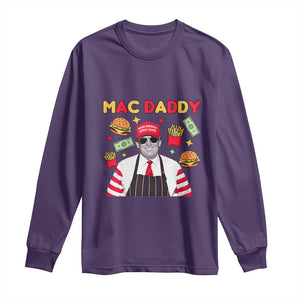 Funny Donald Trump 2024 Long Sleeve Shirt Mac Daddy America Fast Food TS02 Purple Print Your Wear