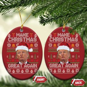 Funny Xmas Trump Christmas Ornament Make Xmas Great Again Donald Kiss Pajamas TS02 Oval Red Print Your Wear