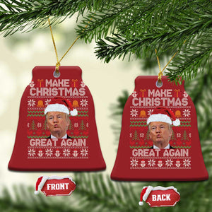 Funny Xmas Trump Christmas Ornament Make Xmas Great Again Donald Kiss Pajamas TS02 Bell Flake Red Print Your Wear