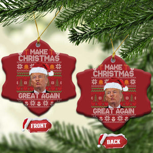 Funny Xmas Trump Christmas Ornament Make Xmas Great Again Donald Kiss Pajamas TS02 Snow Flake Red Print Your Wear