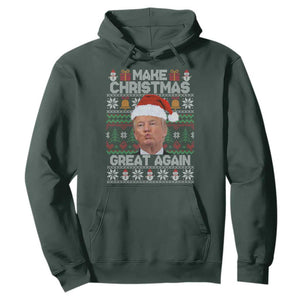 Funny Christmas Trump Hoodie Make Xmas Great Again Donald Kiss Pajamas TS02 Dark Forest Green Print Your Wear