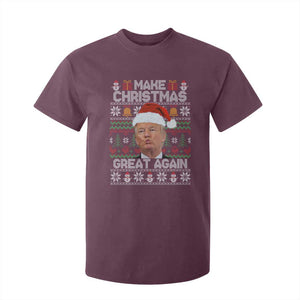 Funny Christmas Trump T Shirt For Kid Make Xmas Great Again Donald Kiss Pajamas TS02 Maroon Print Your Wear