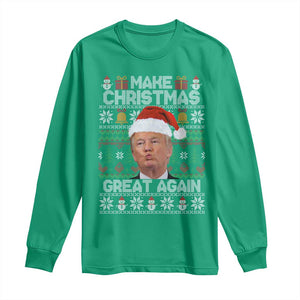 Funny Christmas Trump Long Sleeve Shirt Make Xmas Great Again Donald Kiss Pajamas TS02 Irish Green Print Your Wear