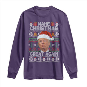 Funny Christmas Trump Long Sleeve Shirt Make Xmas Great Again Donald Kiss Pajamas TS02 Purple Print Your Wear