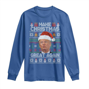 Funny Christmas Trump Long Sleeve Shirt Make Xmas Great Again Donald Kiss Pajamas TS02 Royal Blue Print Your Wear