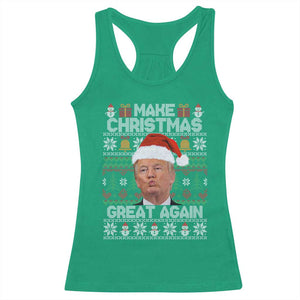 Funny Christmas Trump Racerback Tank Top Make Xmas Great Again Donald Kiss Pajamas TS02 Irish Green Print Your Wear