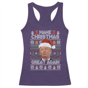 Funny Christmas Trump Racerback Tank Top Make Xmas Great Again Donald Kiss Pajamas TS02 Purple Print Your Wear