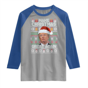 Funny Christmas Trump Raglan Shirt Make Xmas Great Again Donald Kiss Pajamas TS02 Sport Gray Royal Print Your Wear