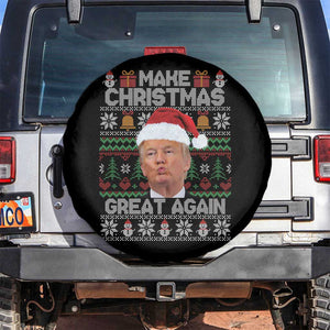 Funny Christmas Trump Spare Tire Cover Make Xmas Great Again Donald Kiss Pajamas TS02 No hole Black Print Your Wear