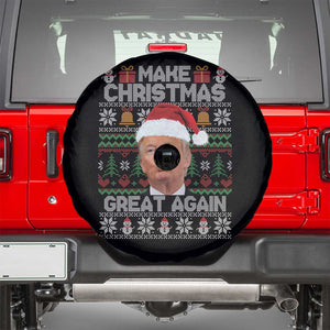 Funny Christmas Trump Spare Tire Cover Make Xmas Great Again Donald Kiss Pajamas TS02 Black Print Your Wear