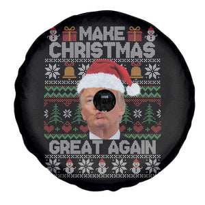 Funny Christmas Trump Spare Tire Cover Make Xmas Great Again Donald Kiss Pajamas TS02 Print Your Wear