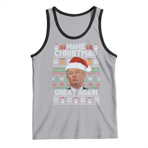 Funny Christmas Trump Tank Top Make Xmas Great Again Donald Kiss Pajamas TS02 Athletic Heather Black Print Your Wear