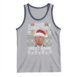 Funny Christmas Trump Tank Top Make Xmas Great Again Donald Kiss Pajamas TS02 Athletic Heather Navy Print Your Wear