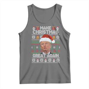 Funny Christmas Trump Tank Top Make Xmas Great Again Donald Kiss Pajamas TS02 Black Heather Print Your Wear