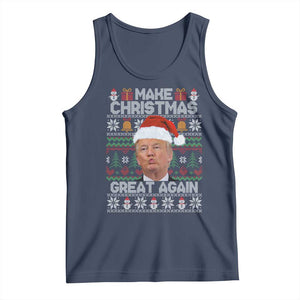 Funny Christmas Trump Tank Top Make Xmas Great Again Donald Kiss Pajamas TS02 Navy Print Your Wear