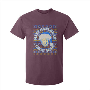 Funny Hanukkah Trump T Shirt For Kid Make Hanukkah Great Again Retro Vintage Santa Donald TS02 Maroon Print Your Wear