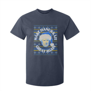 Funny Hanukkah Trump T Shirt For Kid Make Hanukkah Great Again Retro Vintage Santa Donald TS02 Navy Print Your Wear