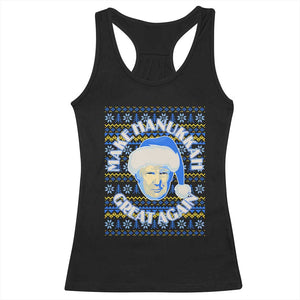 Funny Hanukkah Trump Racerback Tank Top Make Hanukkah Great Again Retro Vintage Santa Donald TS02 Black Print Your Wear