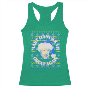 Funny Hanukkah Trump Racerback Tank Top Make Hanukkah Great Again Retro Vintage Santa Donald TS02 Irish Green Print Your Wear