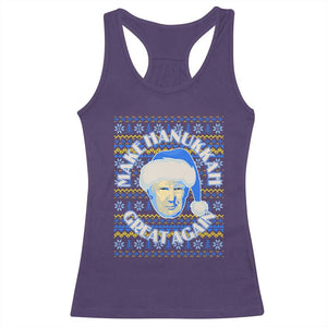 Funny Hanukkah Trump Racerback Tank Top Make Hanukkah Great Again Retro Vintage Santa Donald TS02 Purple Print Your Wear