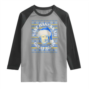 Funny Hanukkah Trump Raglan Shirt Make Hanukkah Great Again Retro Vintage Santa Donald TS02 Sport Gray Black Print Your Wear