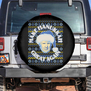 Funny Hanukkah Trump Spare Tire Cover Make Hanukkah Great Again Retro Vintage Santa Donald TS02 No hole Black Print Your Wear