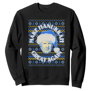 Funny Hanukkah Trump Sweatshirt Make Hanukkah Great Again Retro Vintage Santa Donald TS02 Black Print Your Wear