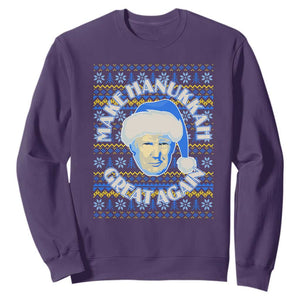 Funny Hanukkah Trump Sweatshirt Make Hanukkah Great Again Retro Vintage Santa Donald TS02 Purple Print Your Wear