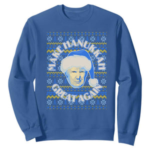 Funny Hanukkah Trump Sweatshirt Make Hanukkah Great Again Retro Vintage Santa Donald TS02 Royal Blue Print Your Wear