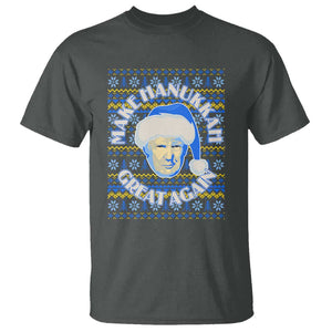 Funny Hanukkah Trump T Shirt Make Hanukkah Great Again Retro Vintage Santa Donald TS02 Dark Heather Print Your Wear