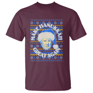 Funny Hanukkah Trump T Shirt Make Hanukkah Great Again Retro Vintage Santa Donald TS02 Maroon Print Your Wear