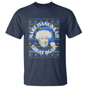 Funny Hanukkah Trump T Shirt Make Hanukkah Great Again Retro Vintage Santa Donald TS02 Navy Print Your Wear