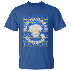 Funny Hanukkah Trump T Shirt Make Hanukkah Great Again Retro Vintage Santa Donald TS02 Royal Blue Print Your Wear