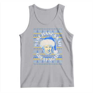 Funny Hanukkah Trump Tank Top Make Hanukkah Great Again Retro Vintage Santa Donald TS02 Athletic Heather Print Your Wear