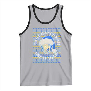 Funny Hanukkah Trump Tank Top Make Hanukkah Great Again Retro Vintage Santa Donald TS02 Athletic Heather Black Print Your Wear