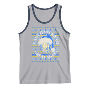 Funny Hanukkah Trump Tank Top Make Hanukkah Great Again Retro Vintage Santa Donald TS02 Athletic Heather Navy Print Your Wear