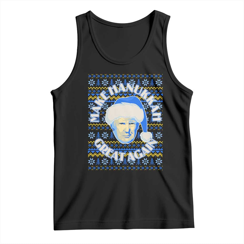 Funny Hanukkah Trump Tank Top Make Hanukkah Great Again Retro Vintage Santa Donald TS02 Black Print Your Wear