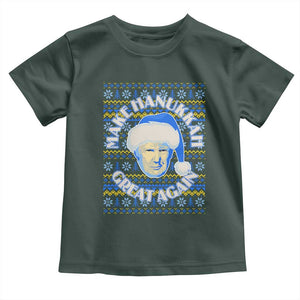 Funny Hanukkah Trump Toddler T Shirt Make Hanukkah Great Again Retro Vintage Santa Donald TS02 Dark Forest Green Print Your Wear