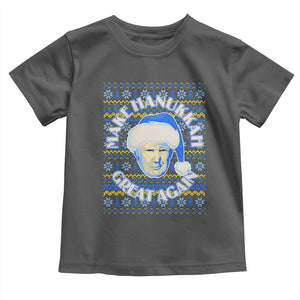 Funny Hanukkah Trump Toddler T Shirt Make Hanukkah Great Again Retro Vintage Santa Donald TS02 Dark Heather Print Your Wear