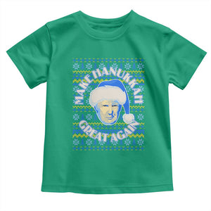 Funny Hanukkah Trump Toddler T Shirt Make Hanukkah Great Again Retro Vintage Santa Donald TS02 Irish Green Print Your Wear