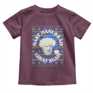 Funny Hanukkah Trump Toddler T Shirt Make Hanukkah Great Again Retro Vintage Santa Donald TS02 Maroon Print Your Wear