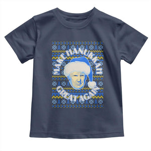 Funny Hanukkah Trump Toddler T Shirt Make Hanukkah Great Again Retro Vintage Santa Donald TS02 Navy Print Your Wear