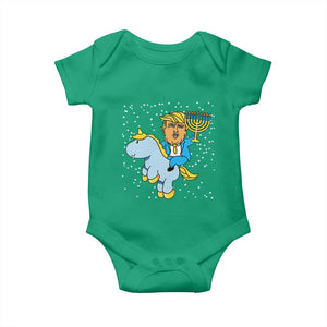 Funny Hanukkah Trump Baby Onesie Riding Unicorn Menorah Jewish Chanukah Gift TS02 Irish Green Print Your Wear