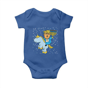 Funny Hanukkah Trump Baby Onesie Riding Unicorn Menorah Jewish Chanukah Gift TS02 Royal Blue Print Your Wear