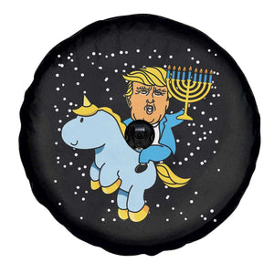 Funny Hanukkah Trump Spare Tire Cover Riding Unicorn Menorah Jewish Chanukah Gift TS02 Print Your Wear