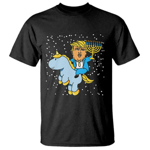 Funny Hanukkah Trump T Shirt Riding Unicorn Menorah Jewish Chanukah Gift TS02 Black Print Your Wear